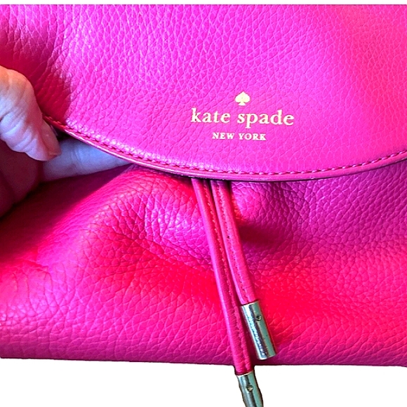 🎀BUNDLE HOLD 🎀KATE SPADE ♠️ HOT PINK  PEBBLED LEATHER BACKPACK EUC - Picture 5 of 9